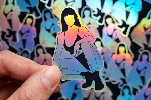 Sticker Attitude Holographique