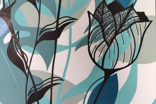 Fresque Nico et Marine - zoom tulipes