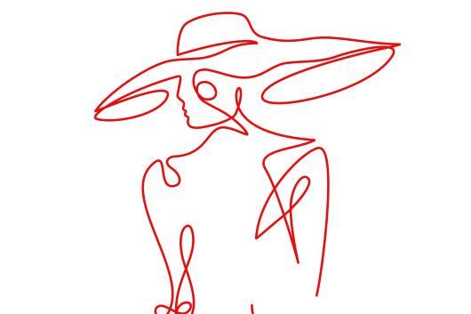 Projet perso pour Elsa de Gonçalo - femme au chapeau OneLine rouge