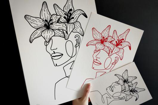Lys A3 noir, A4 rouge, A5 noir