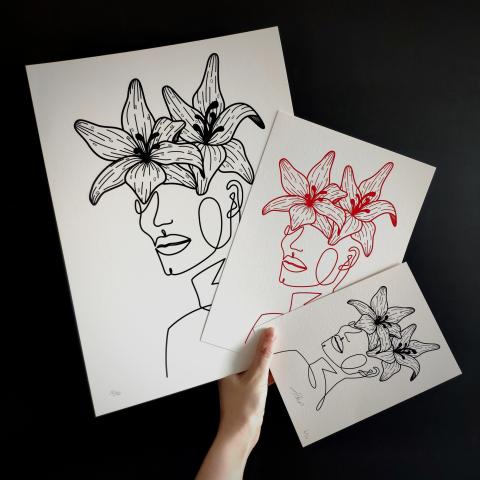 Lys A3 noir, A4 rouge, A5 noir